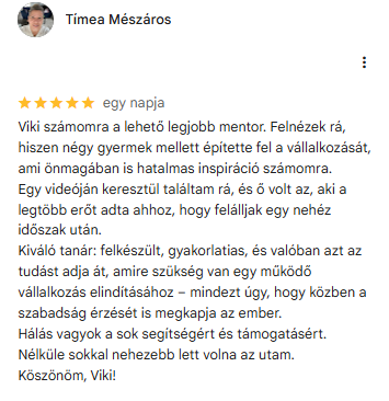 Tímea Mészáros Google értékelése
